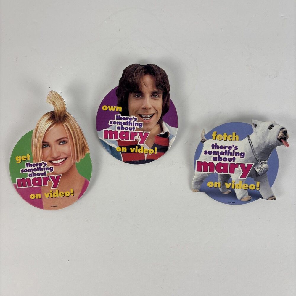 There's Something About Mary Promotional Pin Set of 3 Promo Button 1999